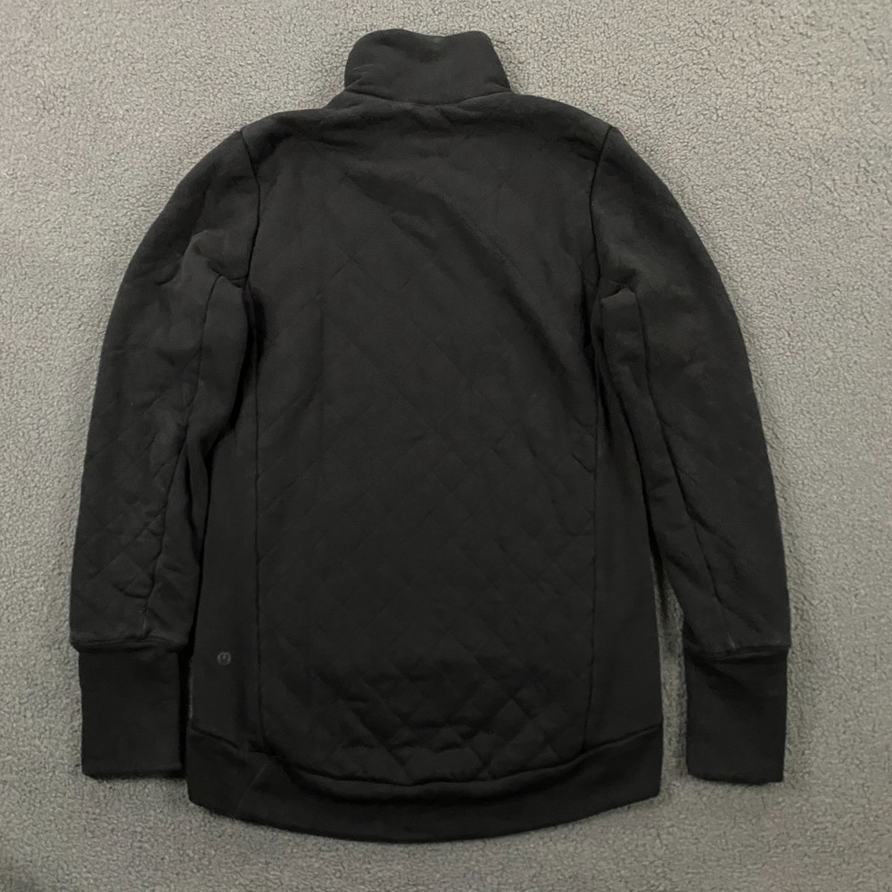 Lululemon Sweatshirt Womens size 6 Quilted 1/4 Zip Knit Soft Black - Picture 5 of 10